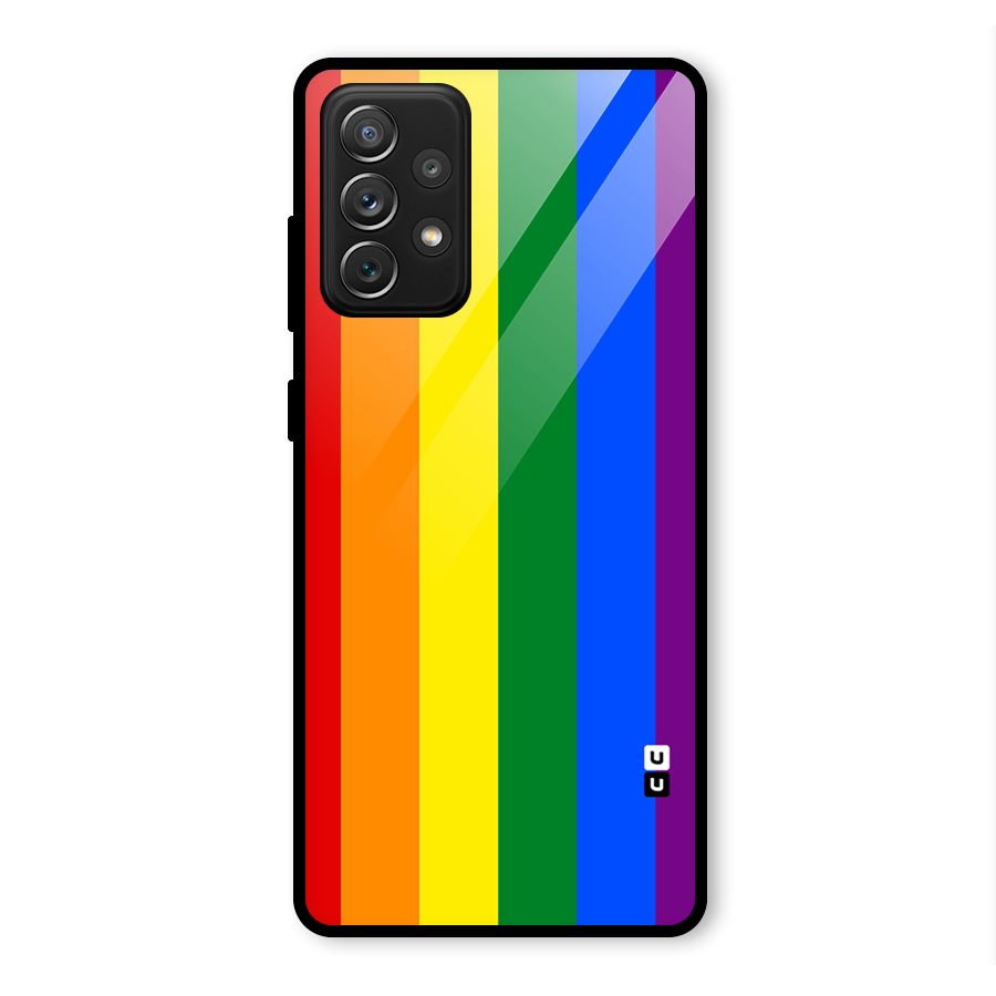 Pride Rainbow Stripes Glass Back Case for Galaxy A72