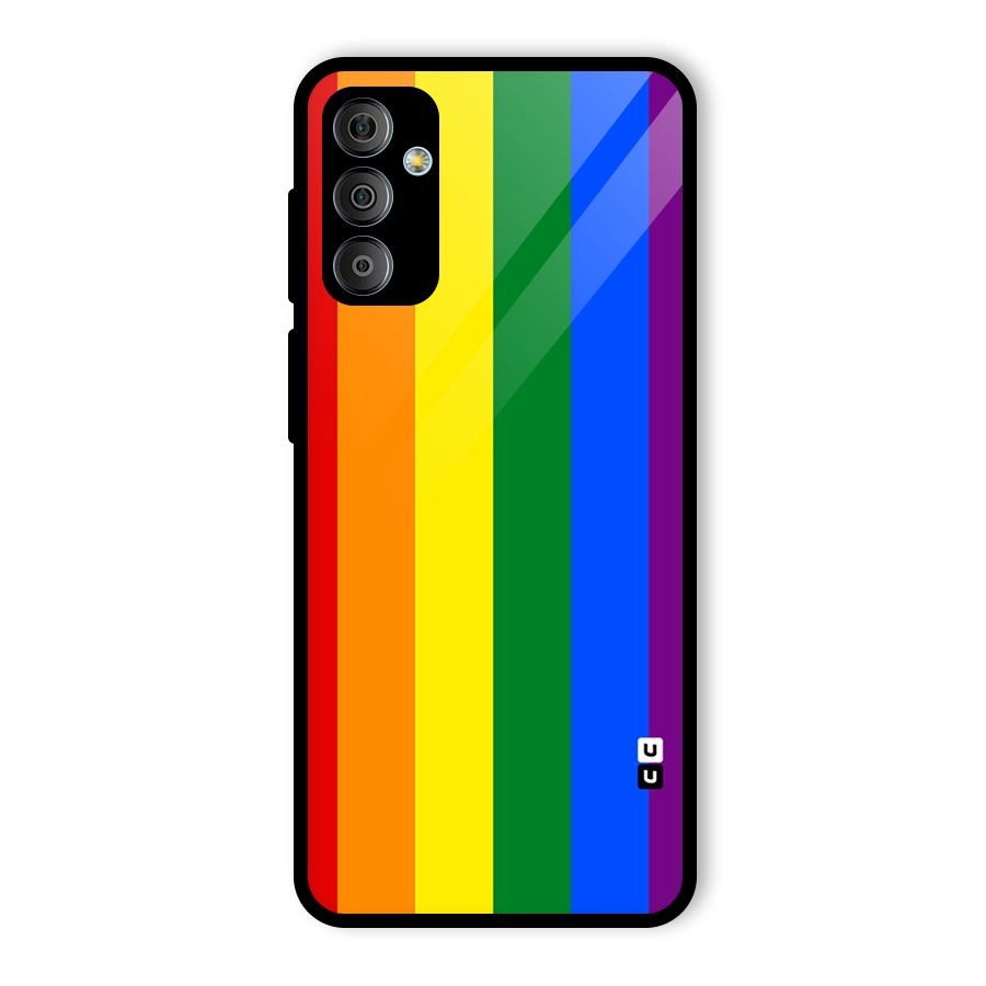 Pride Rainbow Stripes Glass Back Case for Galaxy F23