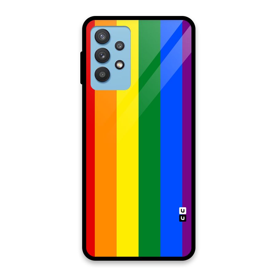 Pride Rainbow Stripes Glass Back Case for Galaxy M32 5G
