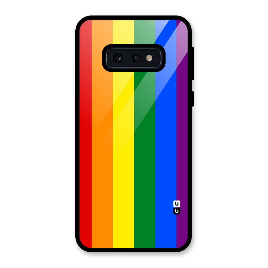 Pride Rainbow Stripes Glass Back Case for Galaxy S10e