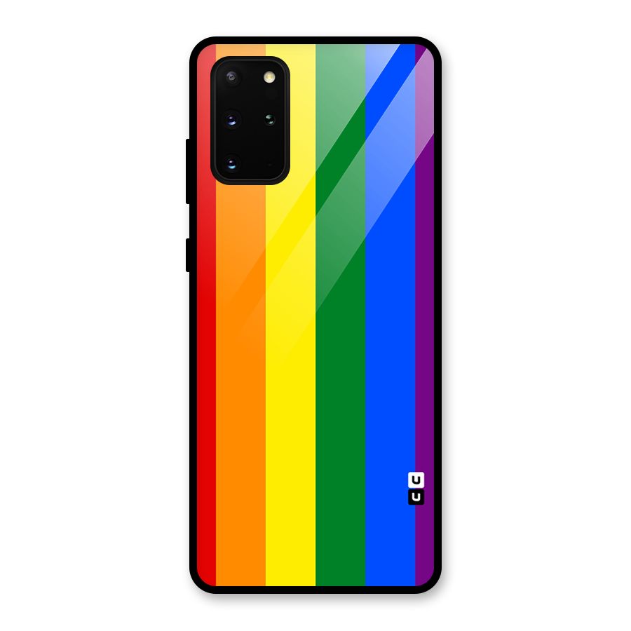 Pride Rainbow Stripes Glass Back Case for Galaxy S20 Plus