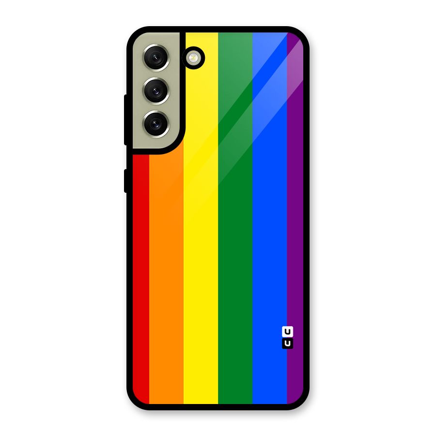 Pride Rainbow Stripes Glass Back Case for Galaxy S21 FE 5G