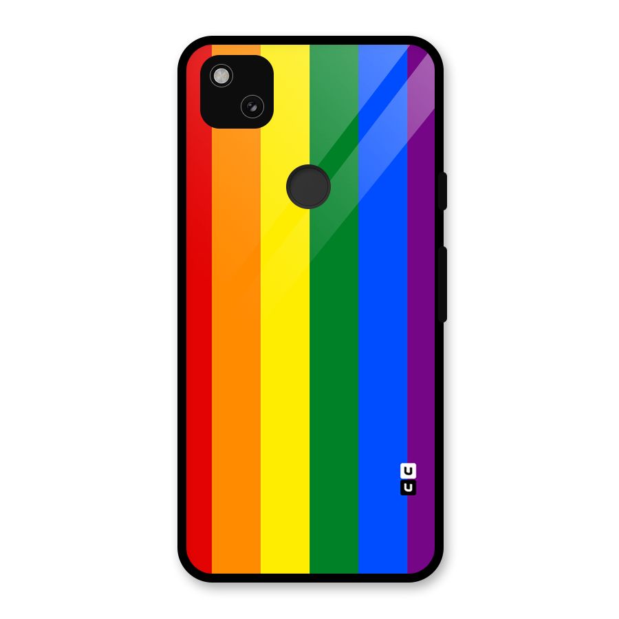 Pride Rainbow Stripes Glass Back Case for Google Pixel 4a