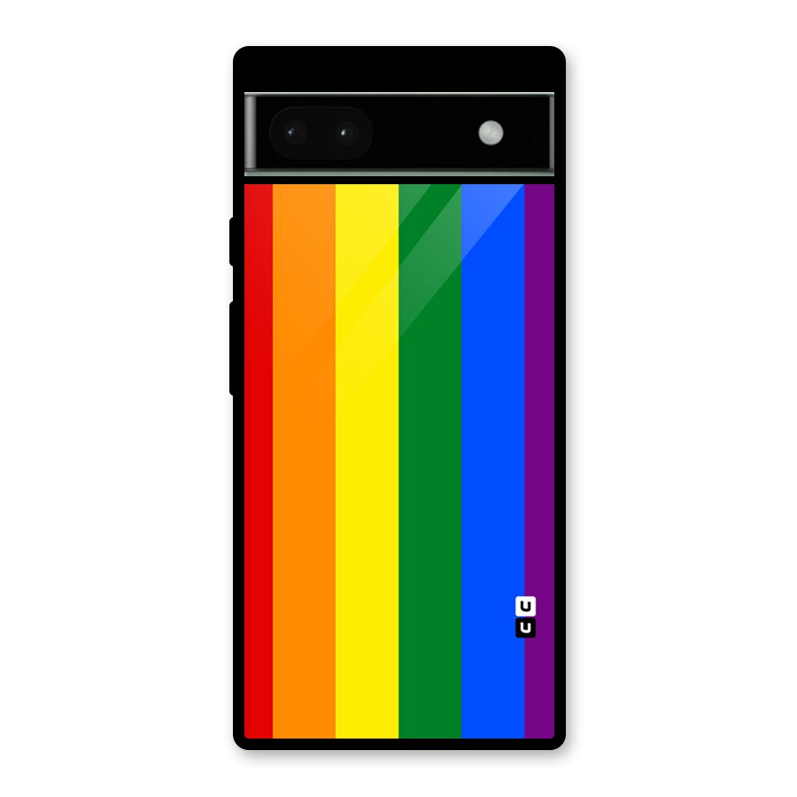Pride Rainbow Stripes Glass Back Case for Google Pixel 6a