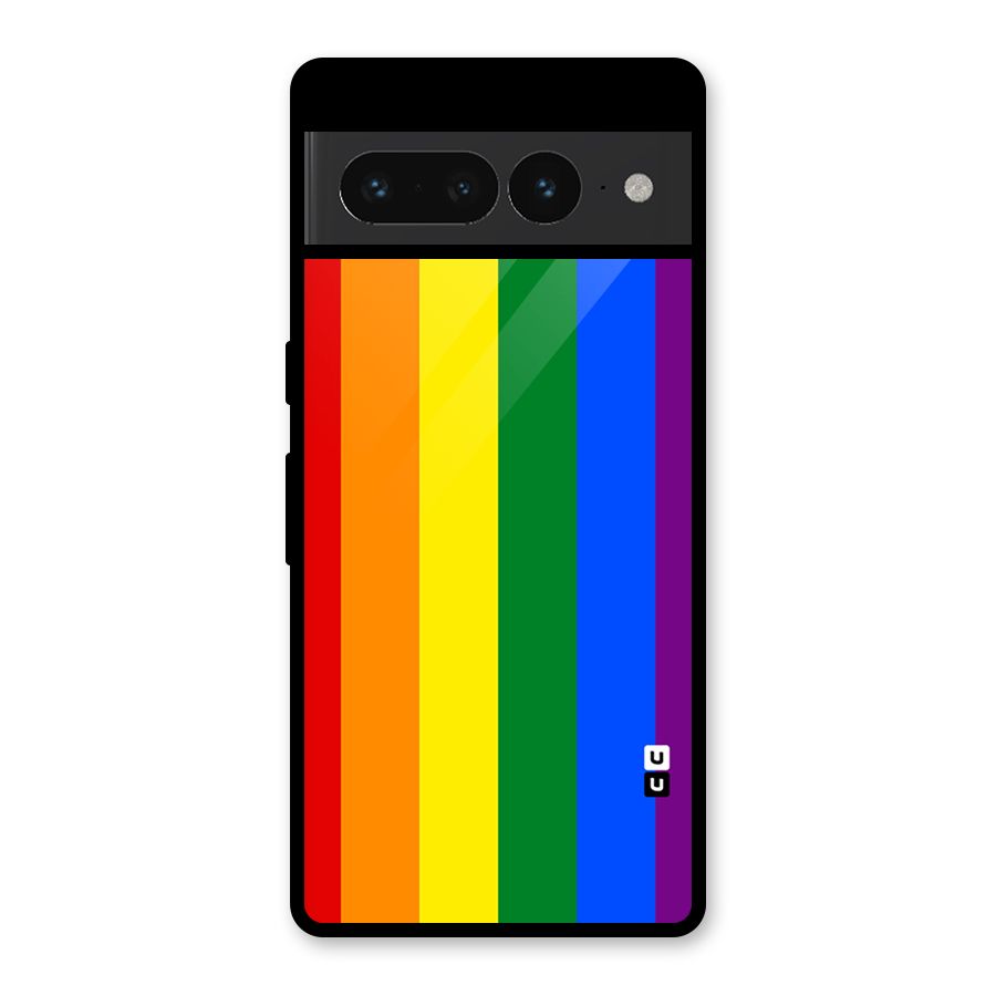 Pride Rainbow Stripes Glass Back Case for Google Pixel 7 Pro