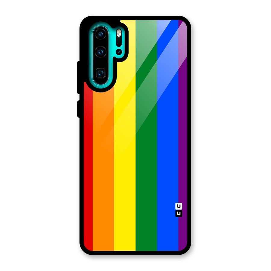 Pride Rainbow Stripes Glass Back Case for Huawei P30 Pro