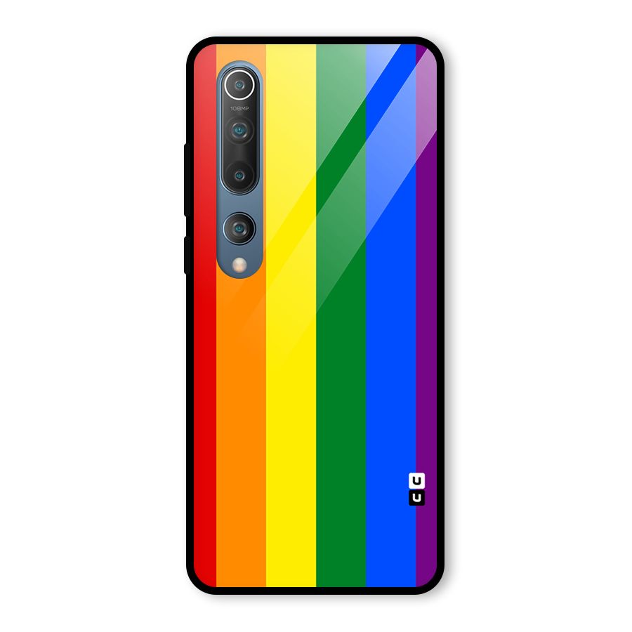 Pride Rainbow Stripes Glass Back Case for Mi 10