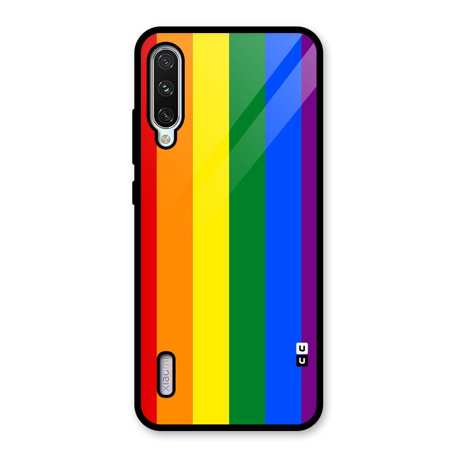 Pride Rainbow Stripes Glass Back Case for Mi A3