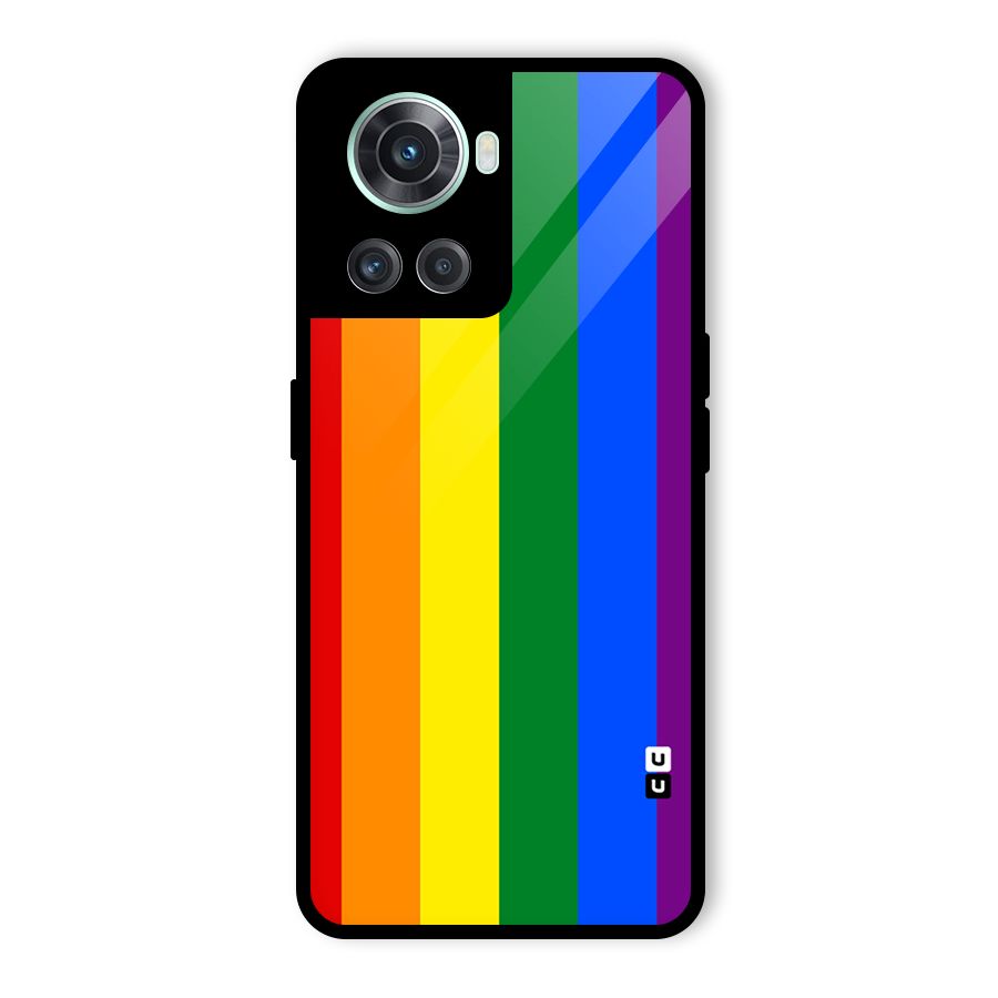 Pride Rainbow Stripes Glass Back Case for OnePlus 10R
