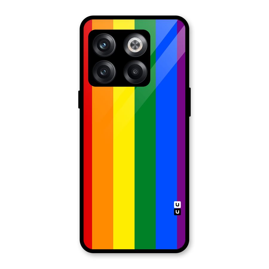 Pride Rainbow Stripes Glass Back Case for OnePlus 10T