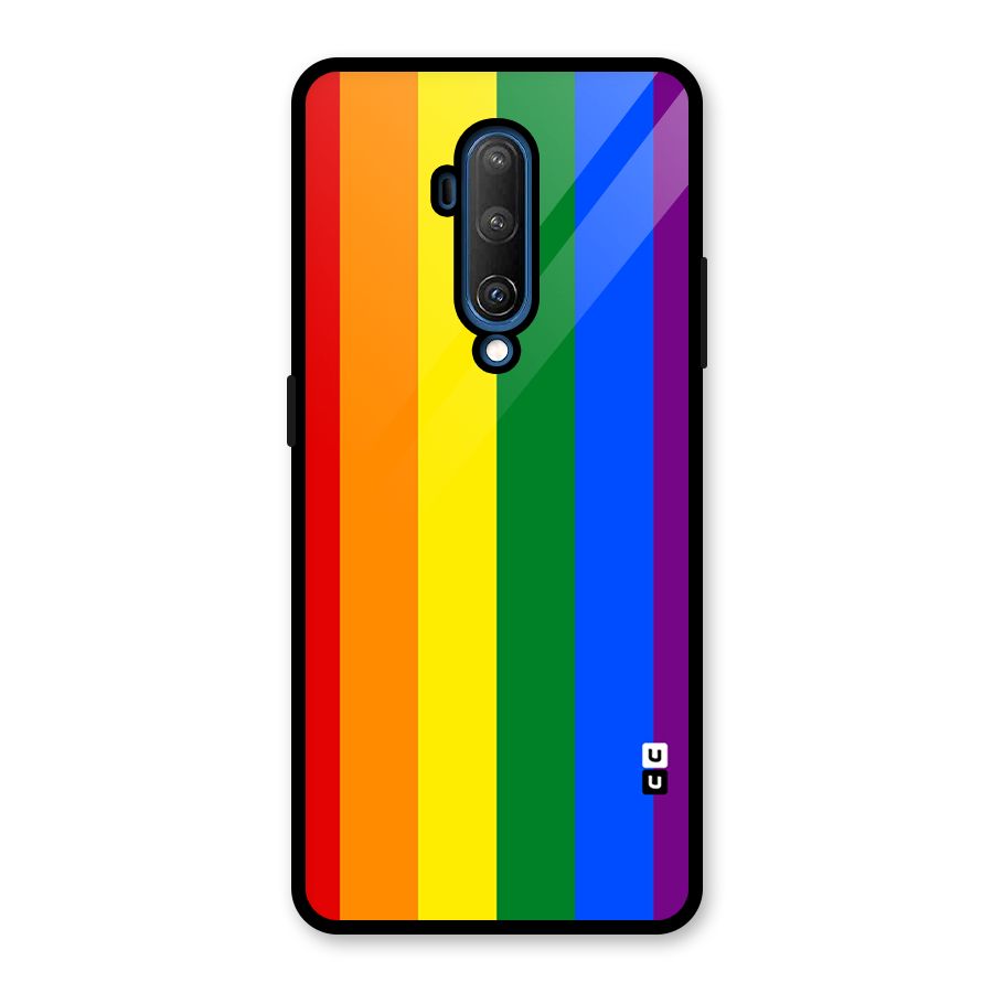 Pride Rainbow Stripes Glass Back Case for OnePlus 7T Pro