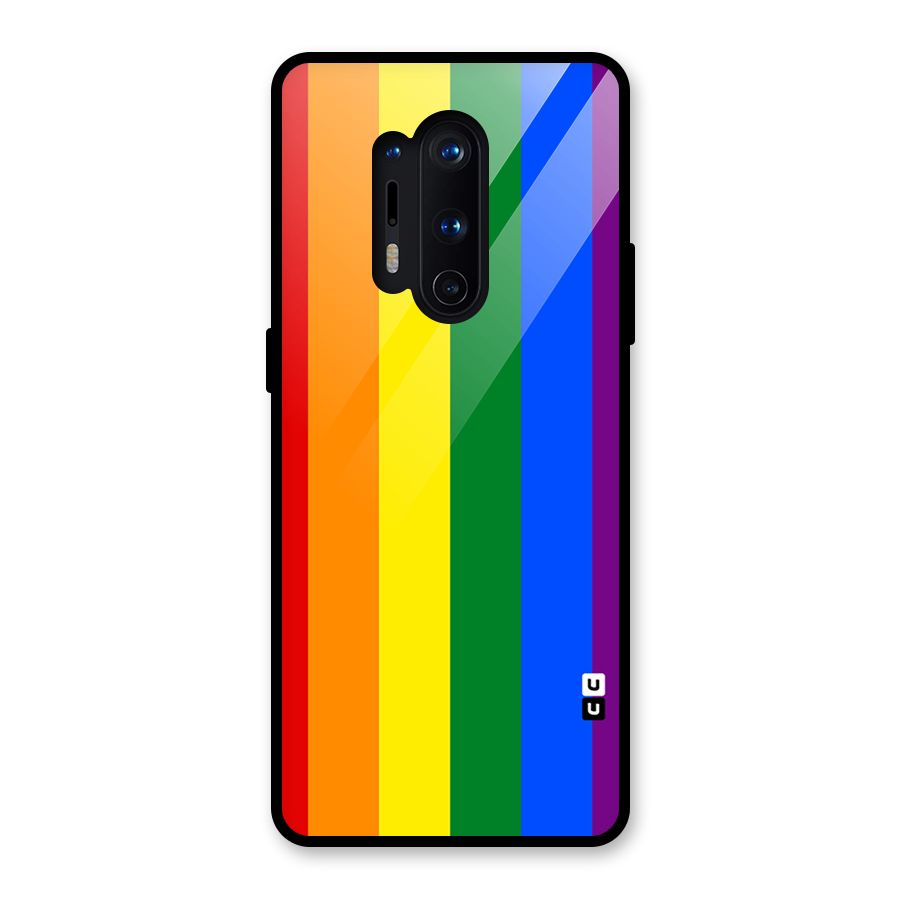 Pride Rainbow Stripes Glass Back Case for OnePlus 8 Pro
