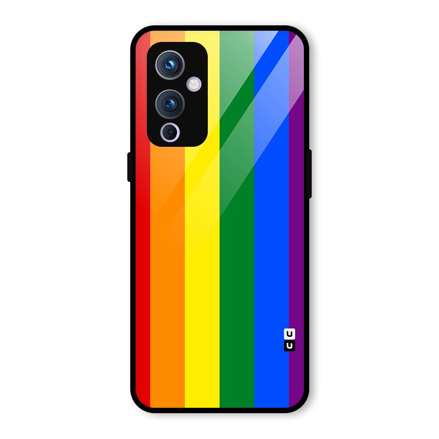 Pride Rainbow Stripes Glass Back Case for OnePlus 9