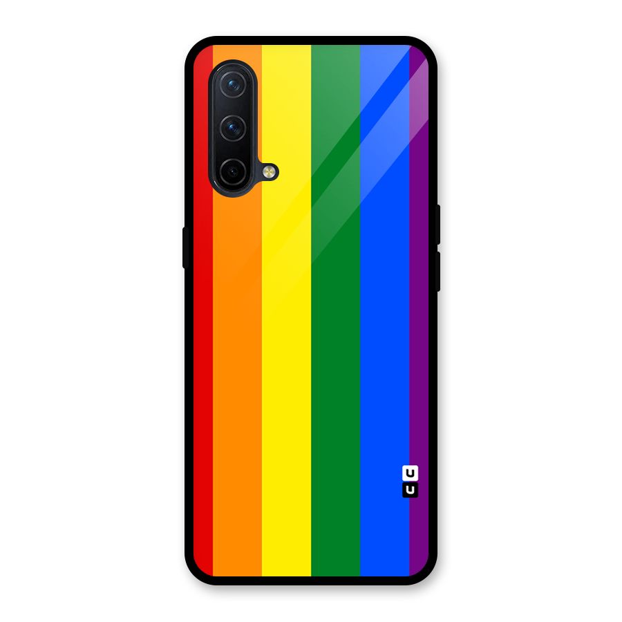 Pride Rainbow Stripes Glass Back Case for OnePlus Nord CE 5G