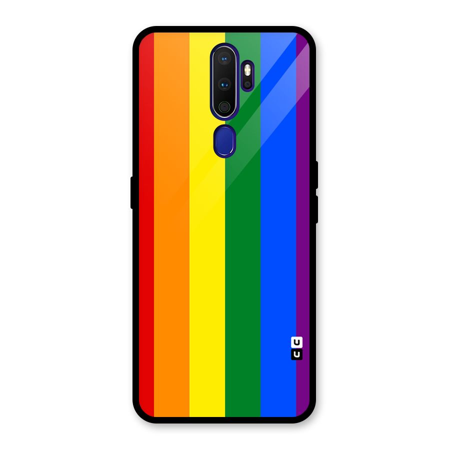 Pride Rainbow Stripes Glass Back Case for Oppo A9 (2020)