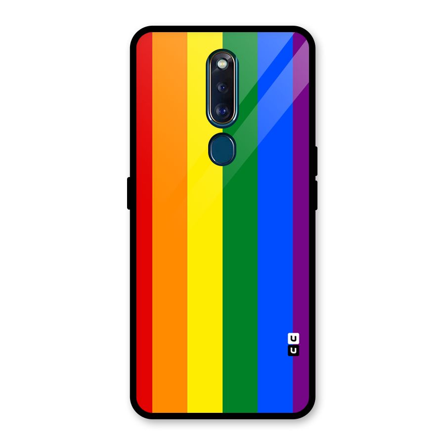 Pride Rainbow Stripes Glass Back Case for Oppo F11 Pro