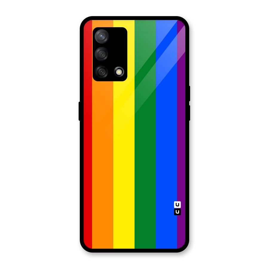Pride Rainbow Stripes Glass Back Case for Oppo F19