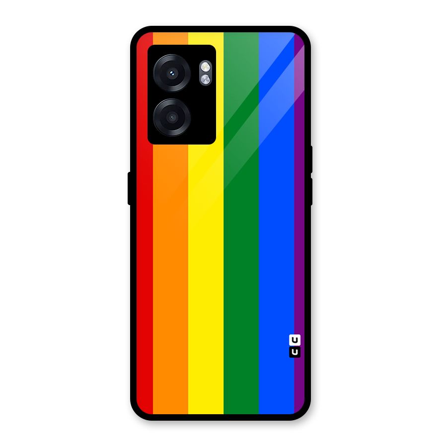 Pride Rainbow Stripes Glass Back Case for Oppo K10 (5G)