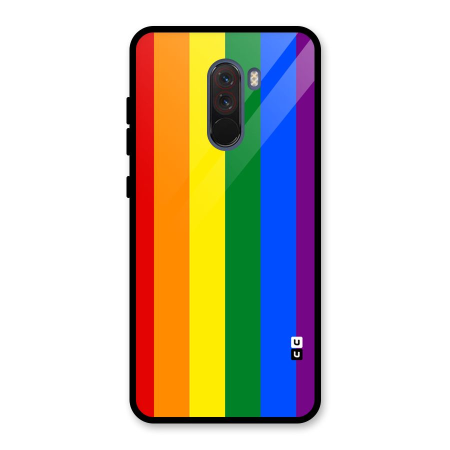 Pride Rainbow Stripes Glass Back Case for Poco F1