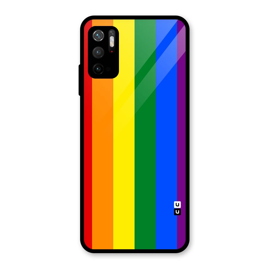 Pride Rainbow Stripes Glass Back Case for Poco M3 Pro 5G
