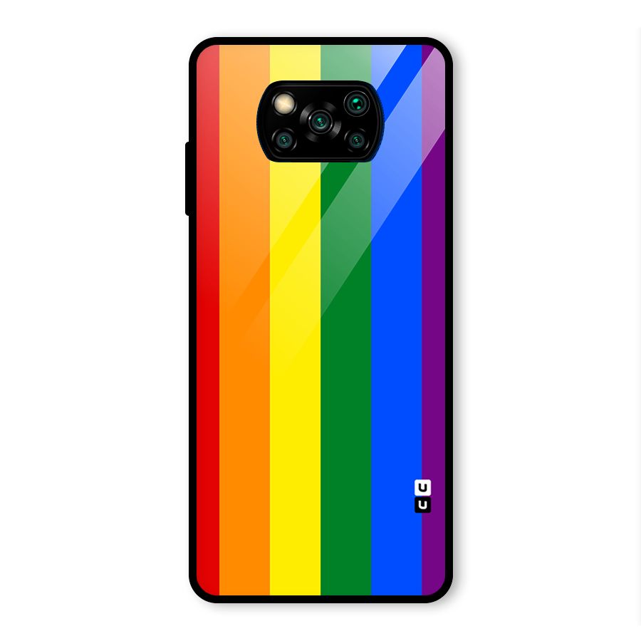 Pride Rainbow Stripes Glass Back Case for Poco X3 Pro