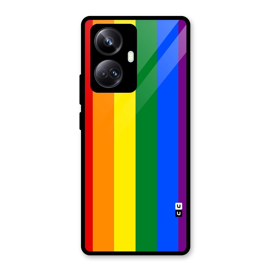 Pride Rainbow Stripes Glass Back Case for Realme 10 Pro Plus