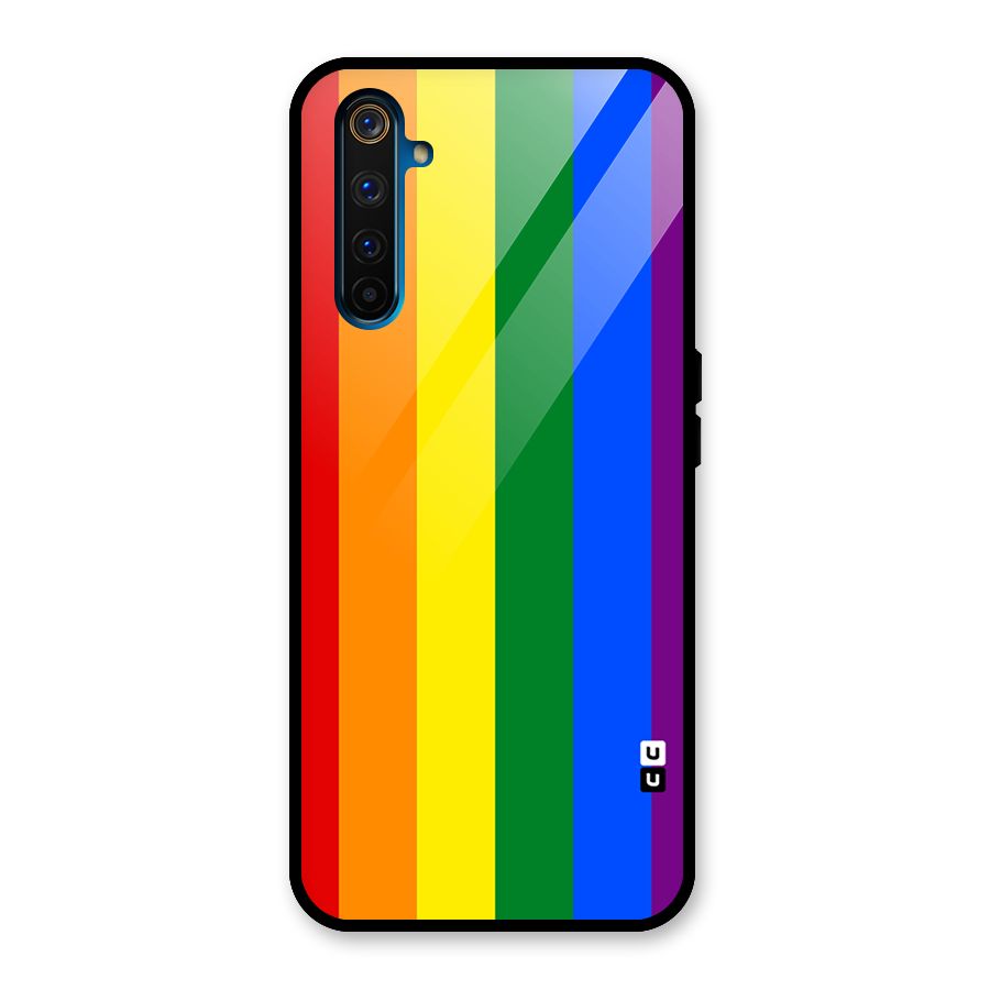 Pride Rainbow Stripes Glass Back Case for Realme 6 Pro