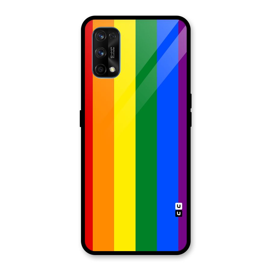 Pride Rainbow Stripes Glass Back Case for Realme 7 Pro