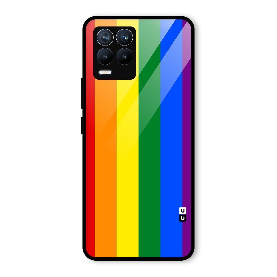 Pride Rainbow Stripes Glass Back Case for Realme 8 Pro