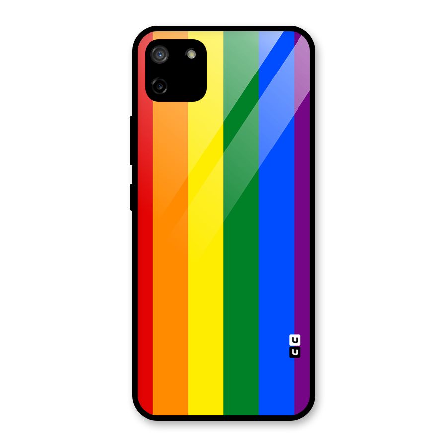 Pride Rainbow Stripes Glass Back Case for Realme C11