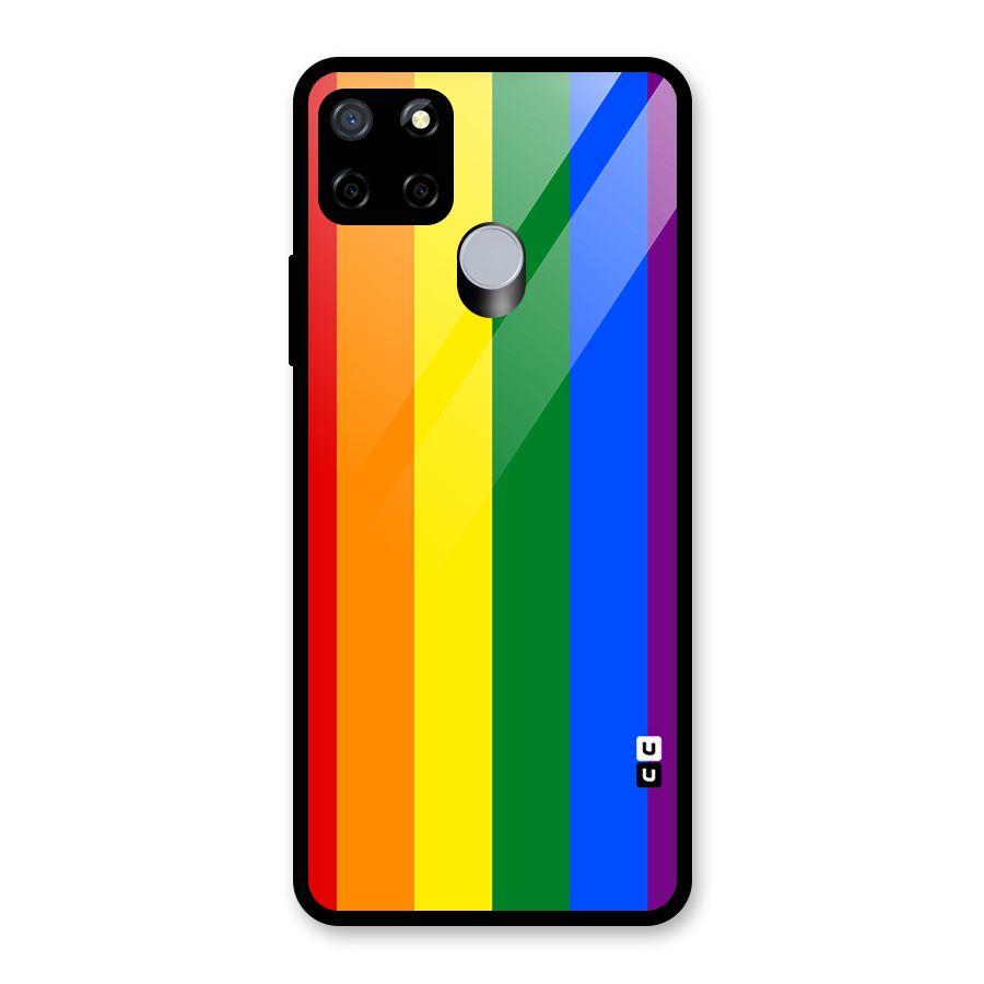 Pride Rainbow Stripes Glass Back Case for Realme C12