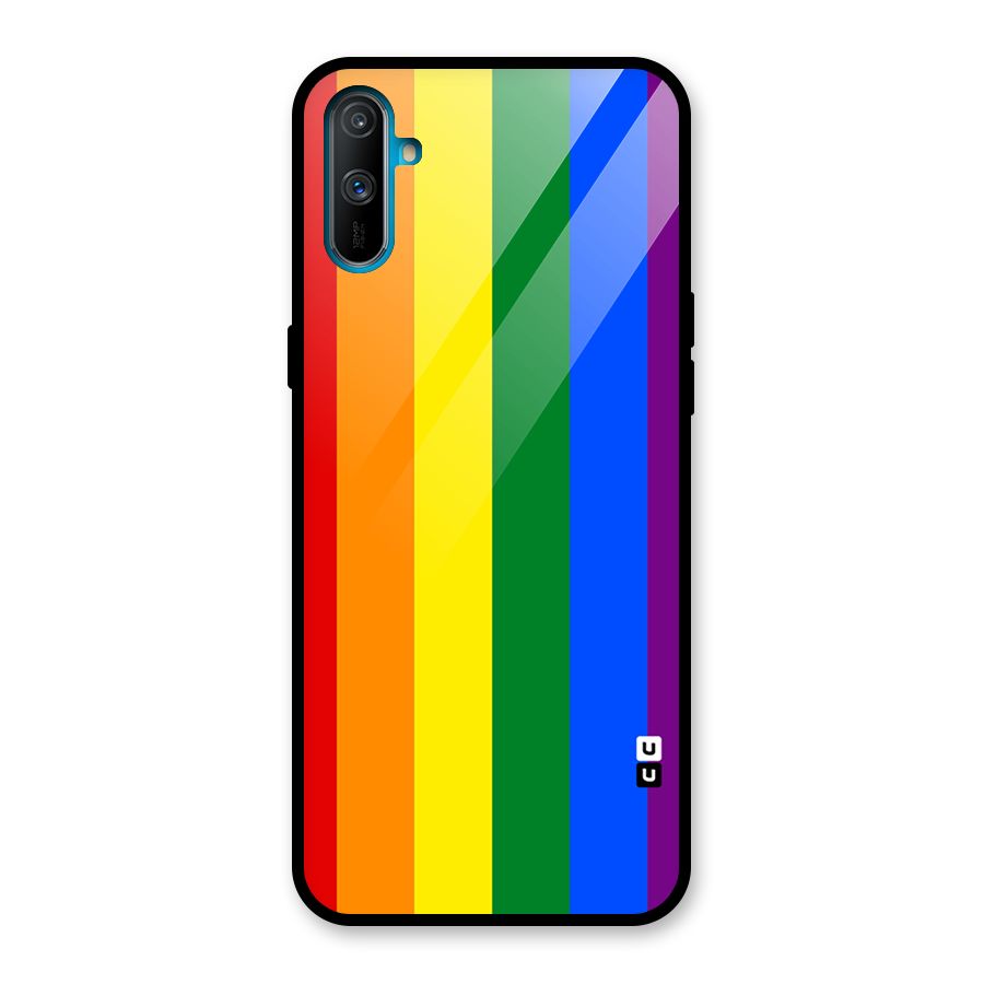 Pride Rainbow Stripes Glass Back Case for Realme C3