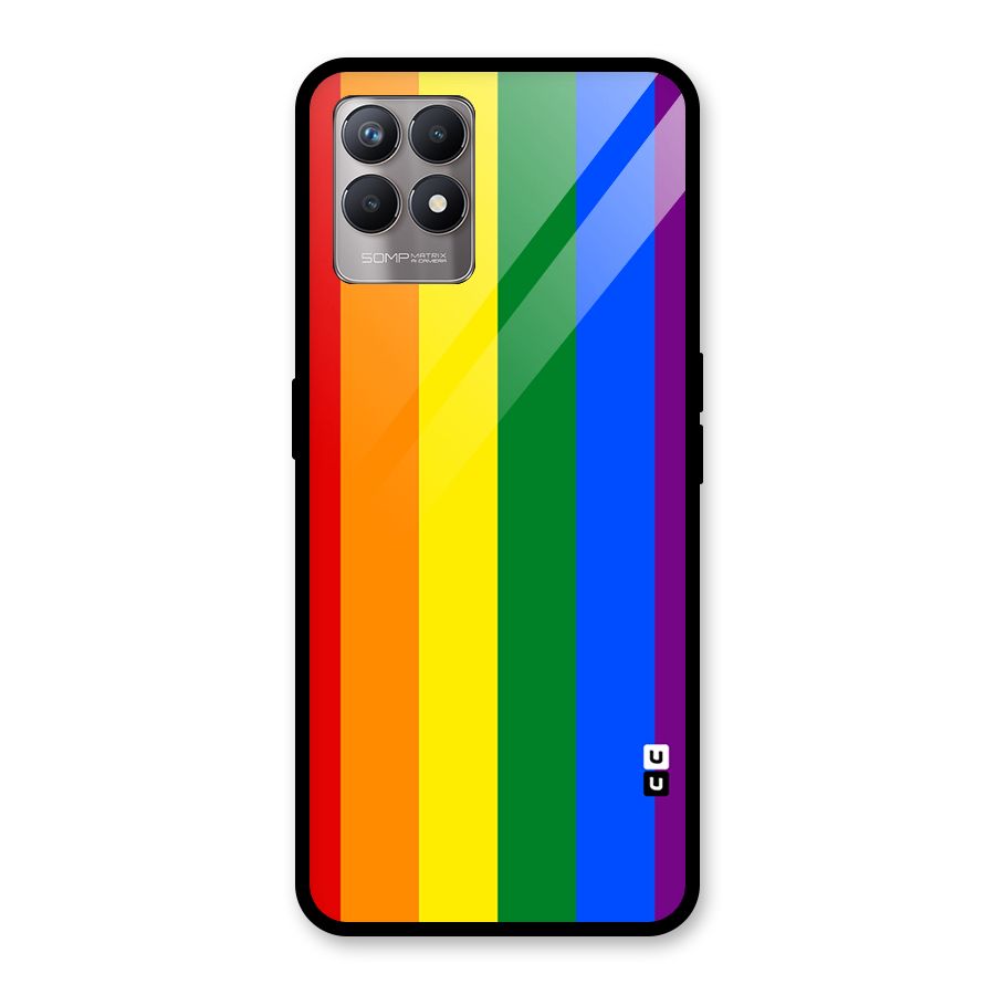 Pride Rainbow Stripes Glass Back Case for Realme Narzo 50