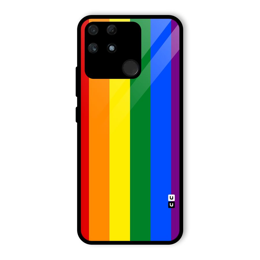 Pride Rainbow Stripes Glass Back Case for Realme Narzo 50A