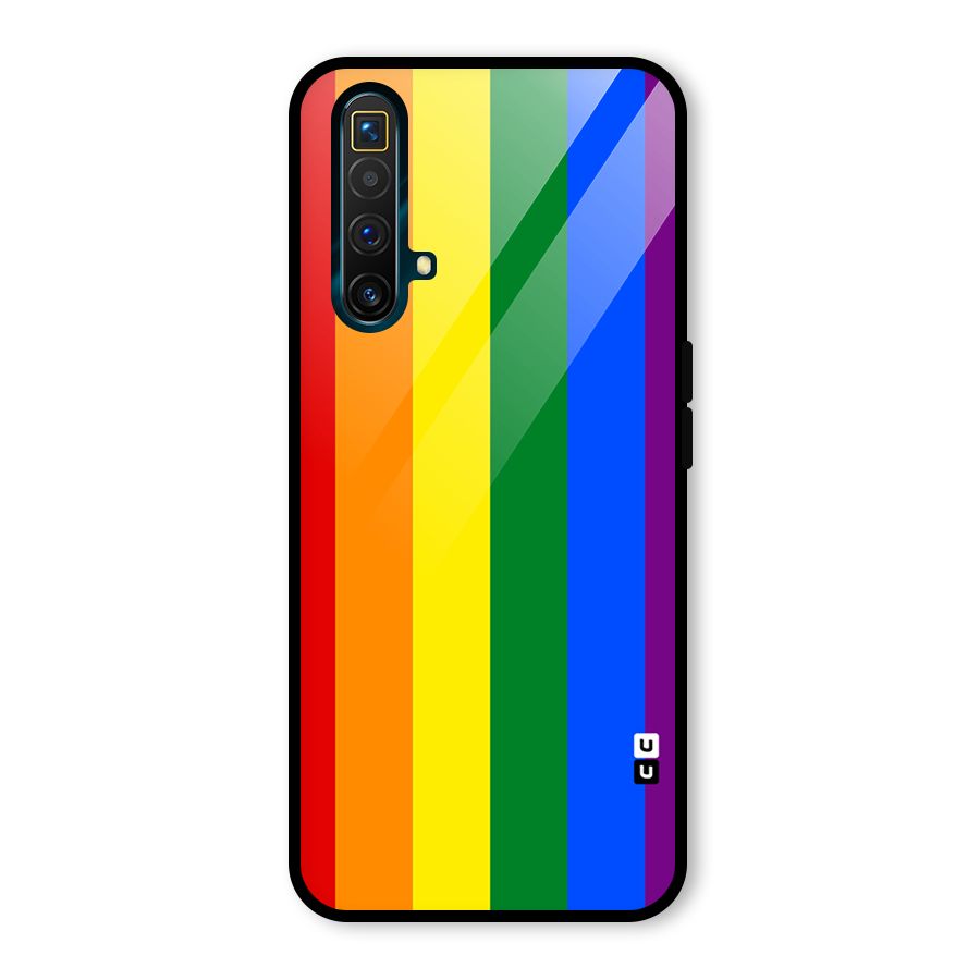 Pride Rainbow Stripes Glass Back Case for Realme X3 SuperZoom