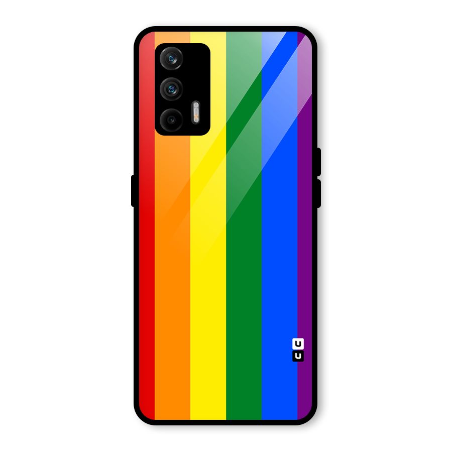 Pride Rainbow Stripes Glass Back Case for Realme X7 Max