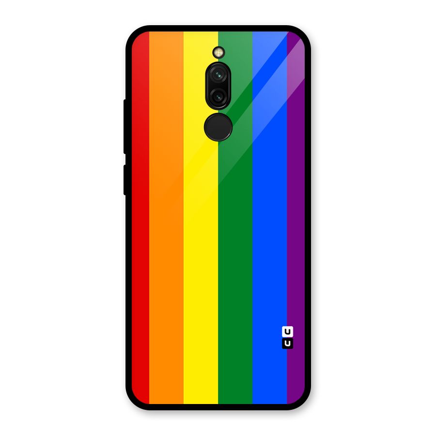 Pride Rainbow Stripes Glass Back Case for Redmi 8