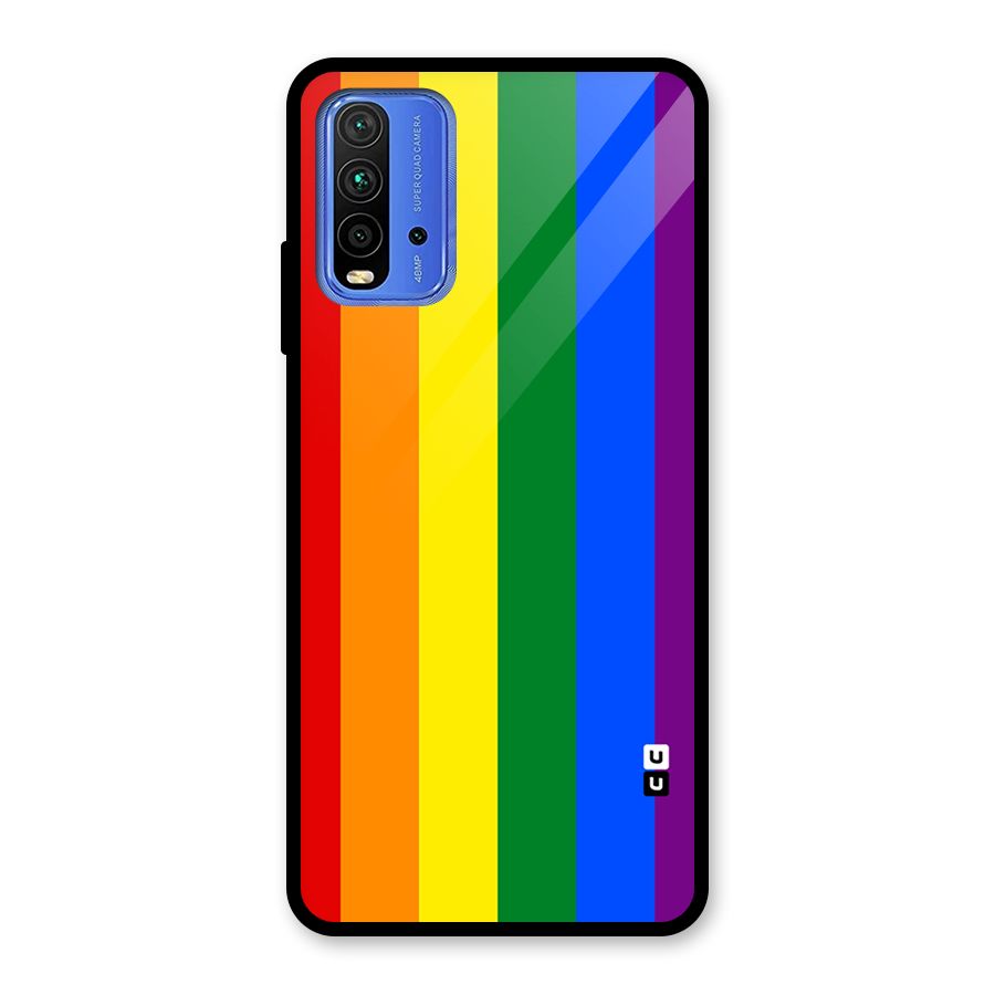 Pride Rainbow Stripes Glass Back Case for Redmi 9 Power