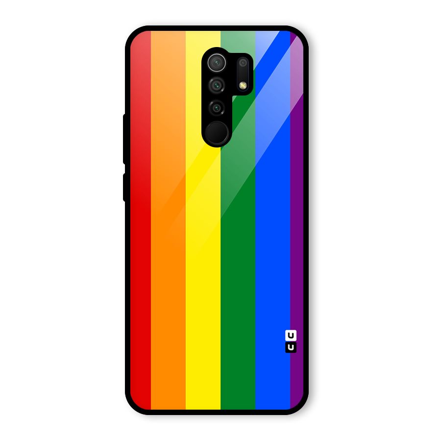 Pride Rainbow Stripes Glass Back Case for Redmi 9 Prime