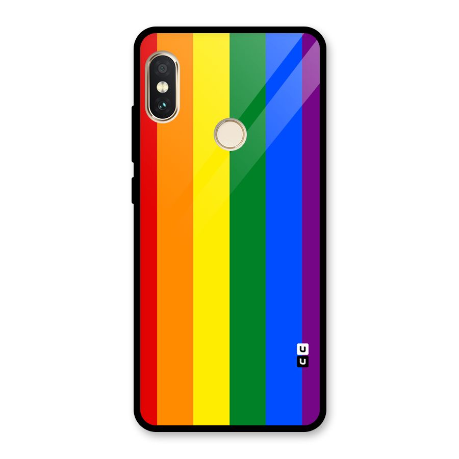 Pride Rainbow Stripes Glass Back Case for Redmi Note 5 Pro