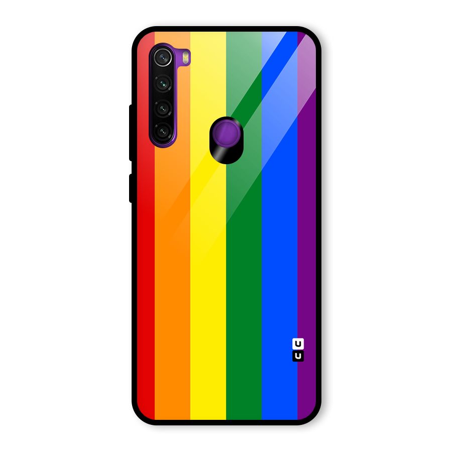Pride Rainbow Stripes Glass Back Case for Redmi Note 8