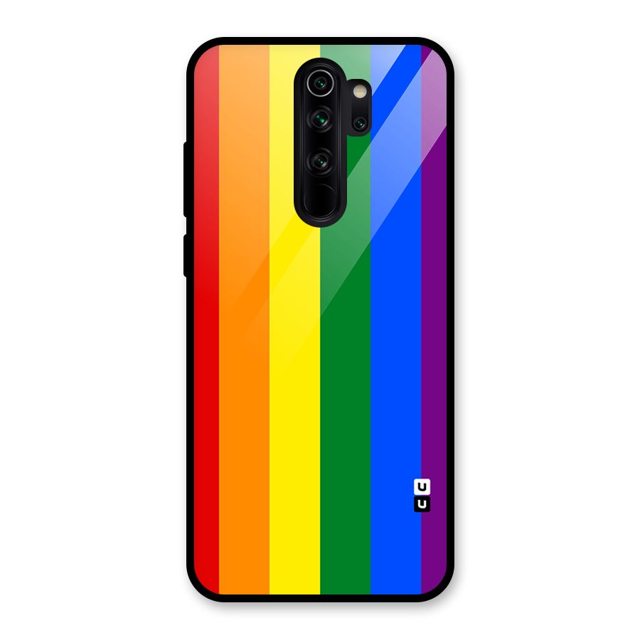 Pride Rainbow Stripes Glass Back Case for Redmi Note 8 Pro