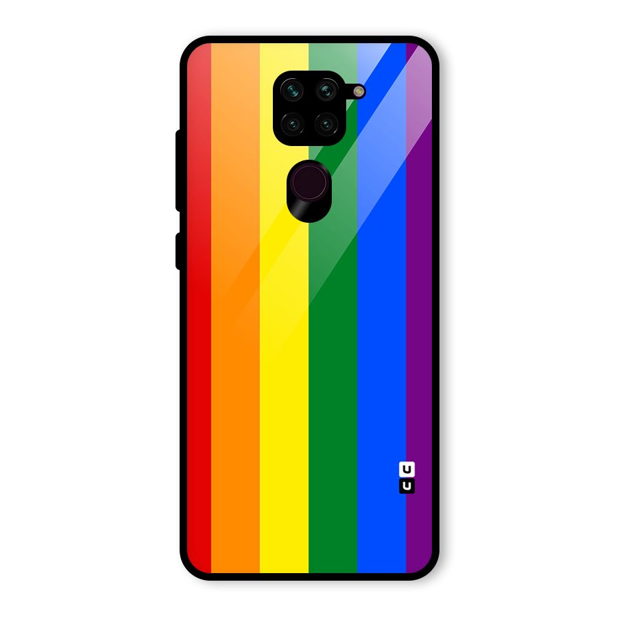 Pride Rainbow Stripes Glass Back Case for Redmi Note 9