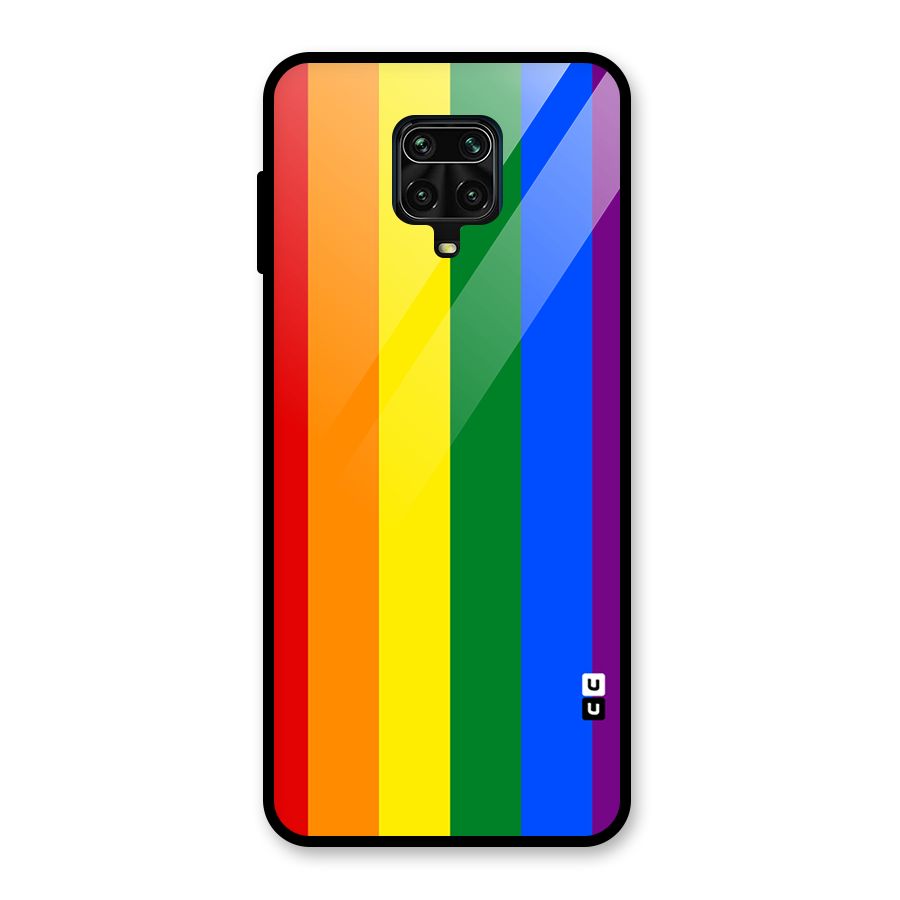 Pride Rainbow Stripes Glass Back Case for Redmi Note 9 Pro
