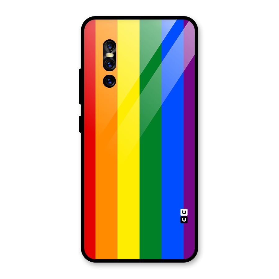 Pride Rainbow Stripes Glass Back Case for Vivo V15 Pro