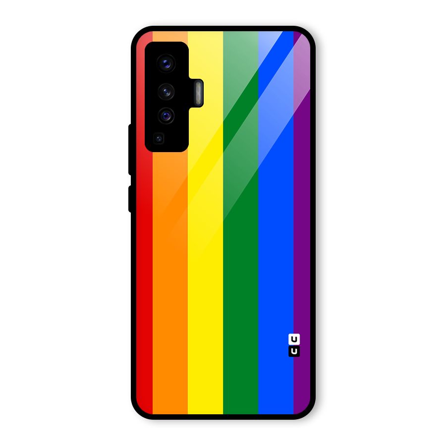 Pride Rainbow Stripes Glass Back Case for Vivo X50