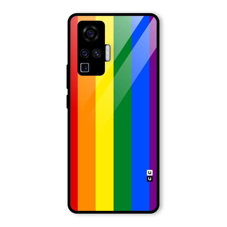 Pride Rainbow Stripes Glass Back Case for Vivo X50 Pro