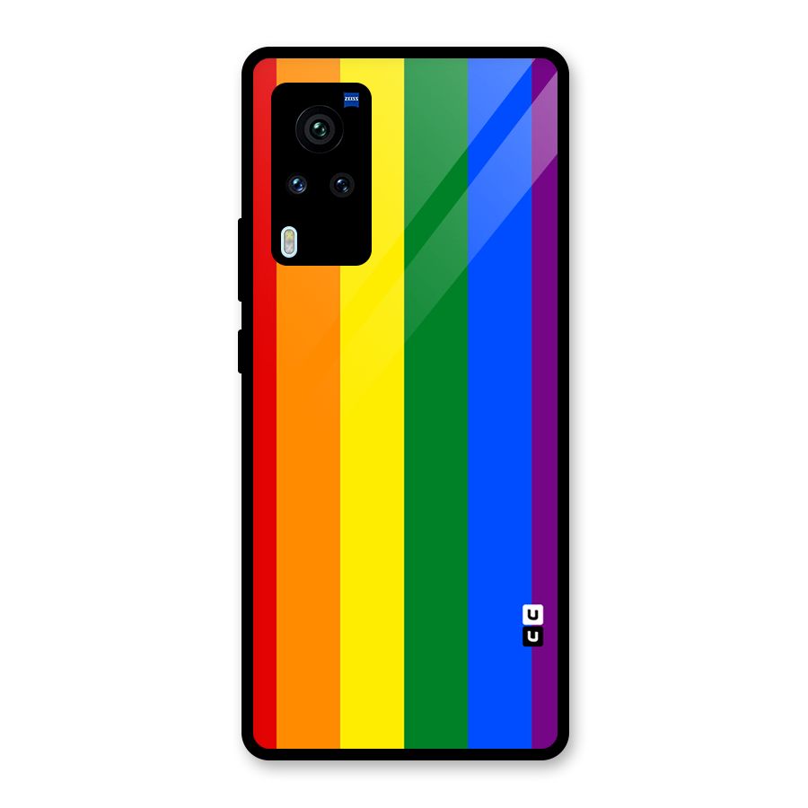 Pride Rainbow Stripes Glass Back Case for Vivo X60 Pro