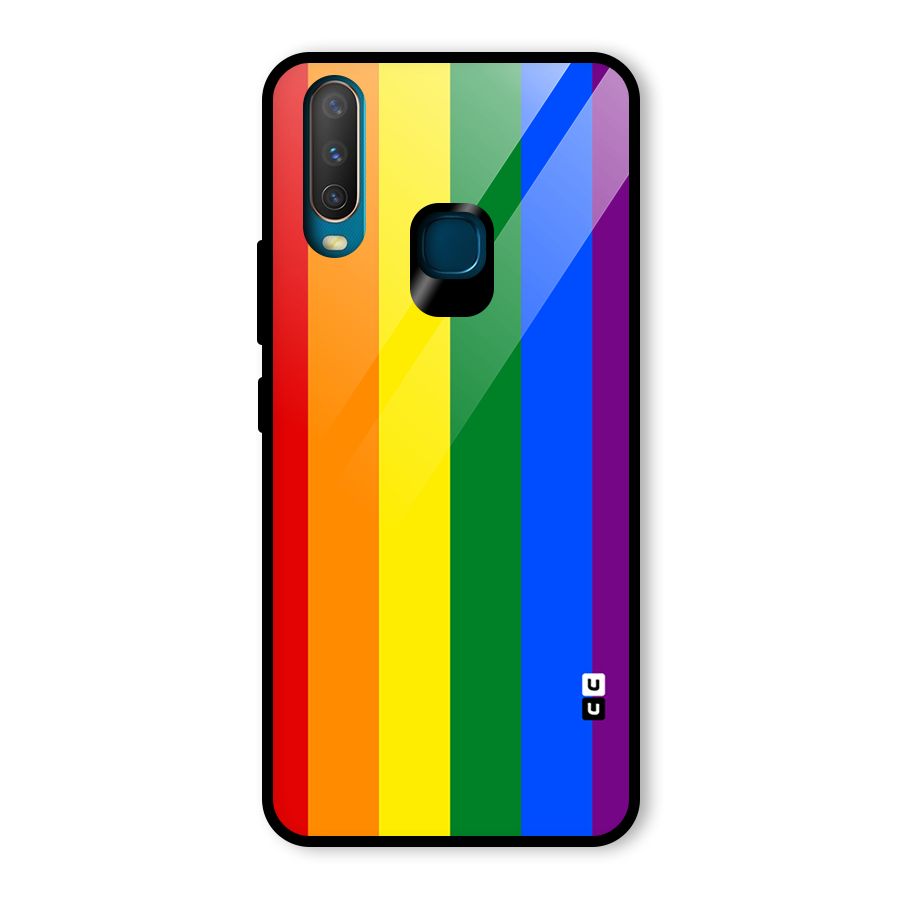 Pride Rainbow Stripes Glass Back Case for Vivo Y17