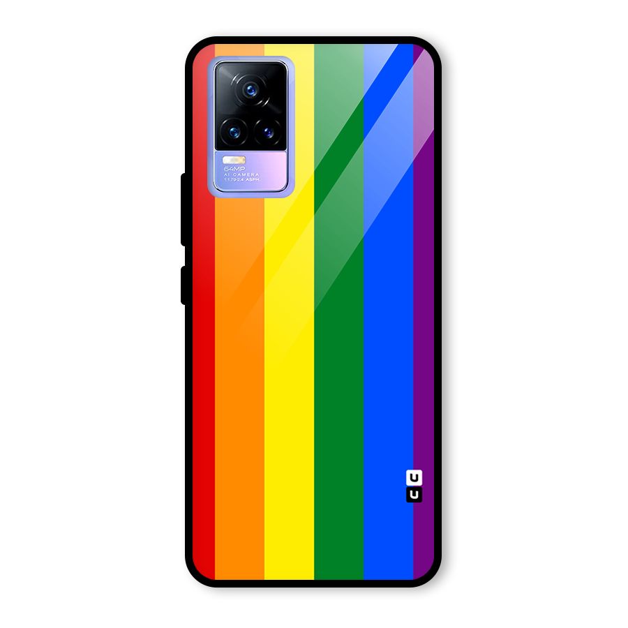 Pride Rainbow Stripes Glass Back Case for Vivo Y73